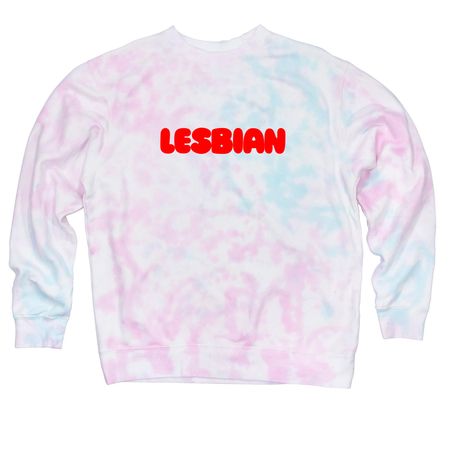 LESBIAN Tee, a Cotton Candy Tie Dye Crewneck Sweatshirt