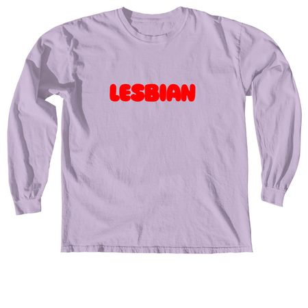 LESBIAN Tee, a Orchid Comfort Colors Long Sleeve Tee