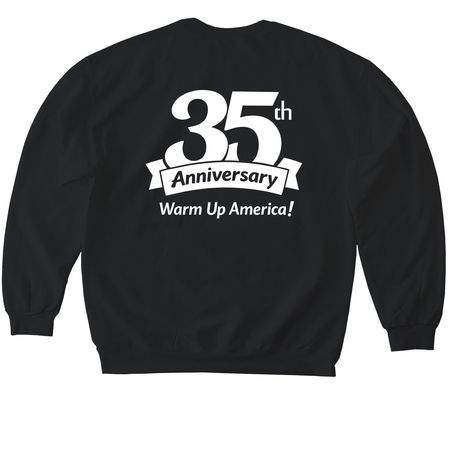 35th anniversary- White, a Black Softstyle Crewneck Sweatshirt