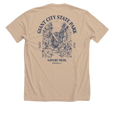 Giant City- Nature Trail, a Heather Tan Premium Unisex Tee