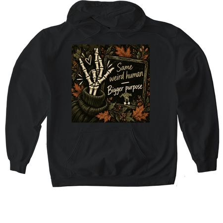 Still weird, a Black Gildan Softstyle Pullover Hoodie