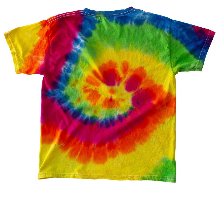 Tie Dye "Love Your Neighbor" Tees, a Moondance Youth Tie Dye Tee (back-view)