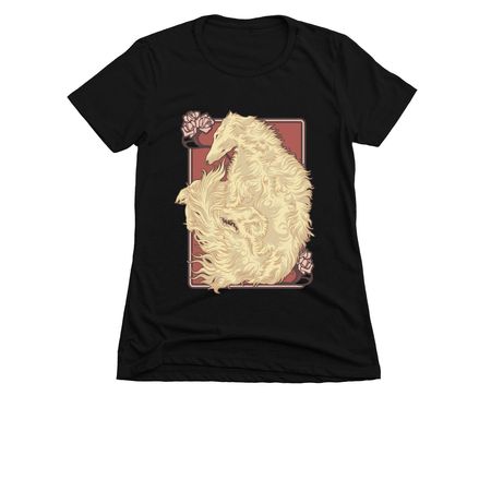 Eris the Borzoi, a Black Women's Slim Fit Tee