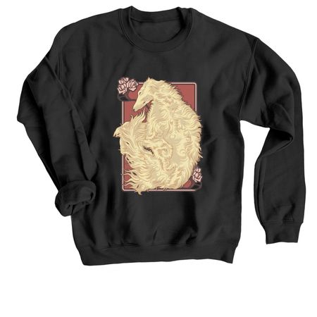Eris the Borzoi, a Black Crewneck Sweatshirt