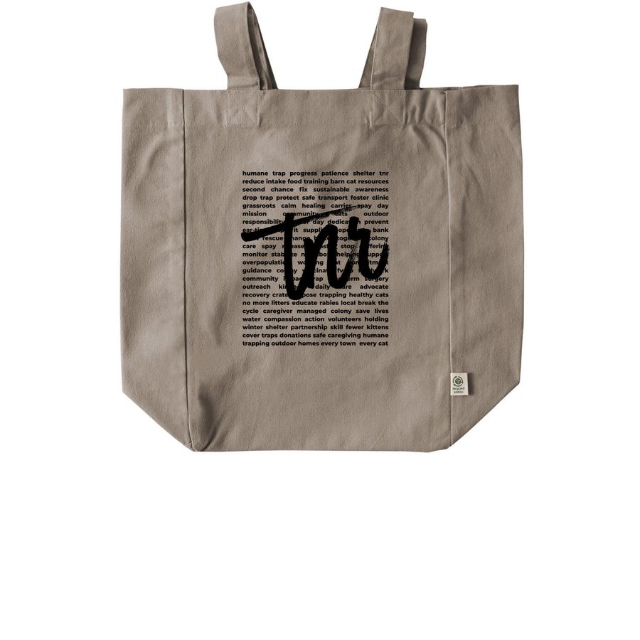 tnr word cloud, a Pumice Recycled Cotton Tote Bag