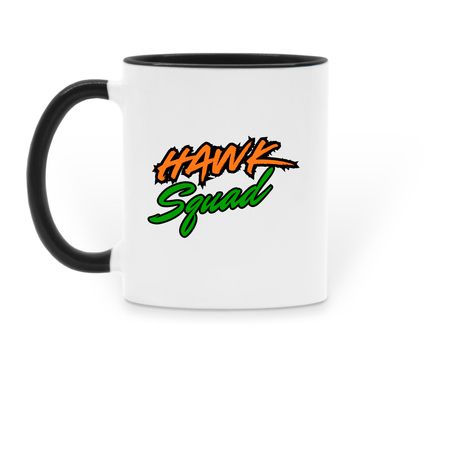 SupaHawk Mug, a Black Two-Tone Ceramic Mug (back-view)