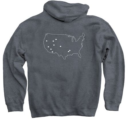 Map of Us (Reversed Outline), a Dark Heather Pullover Hoodie