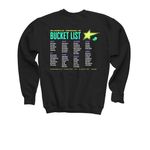 Bucket List 2026, a Black Youth Crewneck Sweatshirt (back-view)