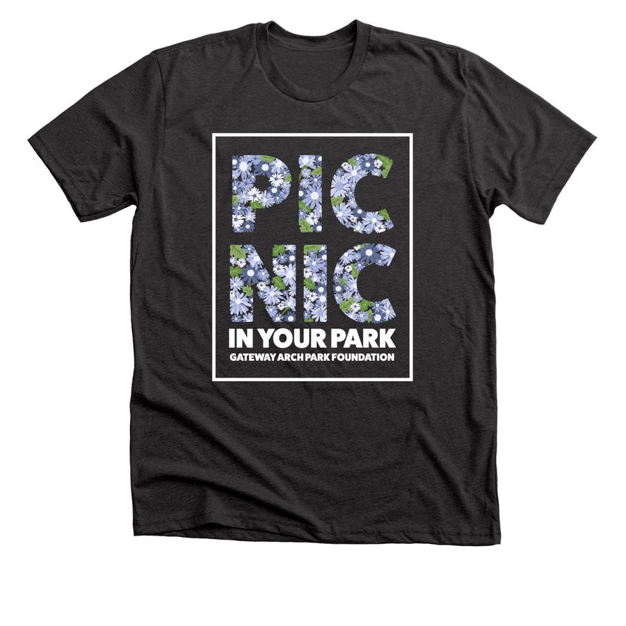 Picnic in Your Park- 2026 Flowers, a Dark Grey Heather Premium Unisex Tee