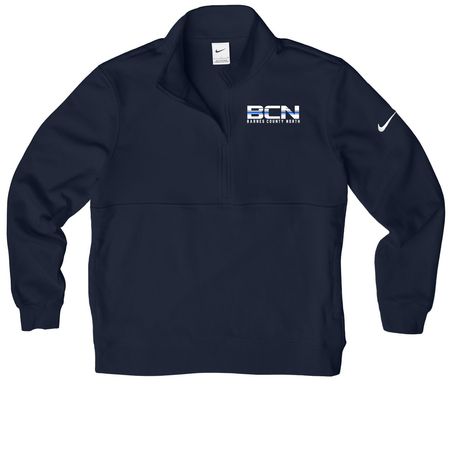 BCN Bison, a Midnight Navy Nike Club Fleece Half Zip Pullover