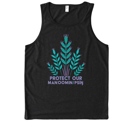 Protect Our Wild Rice!, a Deep Black Allmade Eco Triblend Tank