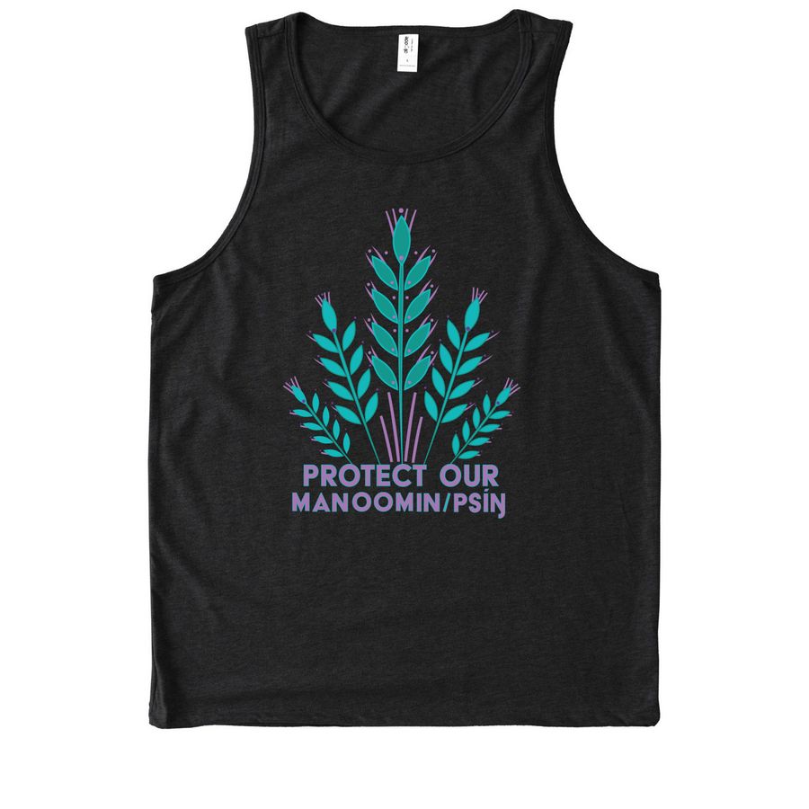 Protect Our Wild Rice!, a Deep Black Allmade Eco Triblend Tank