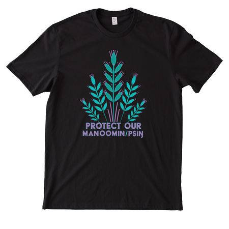 Protect Our Wild Rice!, a Deep Black Allmade Heavyweight Recycled Cotton Tee