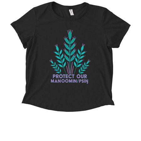 Protect Our Wild Rice!, a Deep Black Allmade Eco Triblend Women?s Scoop Neck Tee