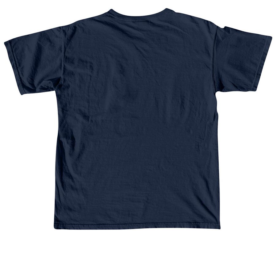 Find Me at the Library HPL, a True Navy Comfort Colors Unisex Tee (back-view)