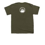 Sera shirts, a Military Green Youth Unisex Tee (back-view)
