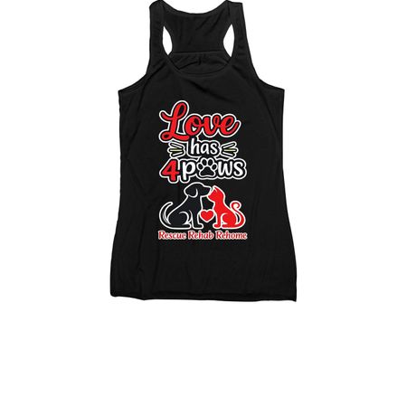 Love has 4 Paws, a Black Women's Racerback
