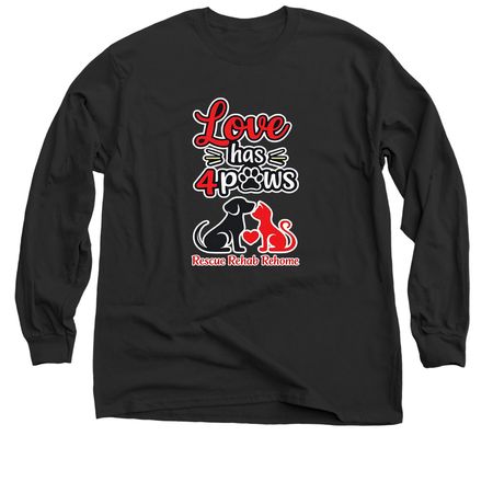 Love has 4 Paws, a Black Classic Long Sleeve Tee