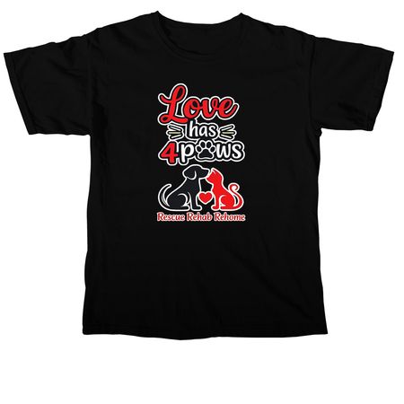 Love has 4 Paws, a Black Comfort Colors Unisex Tee