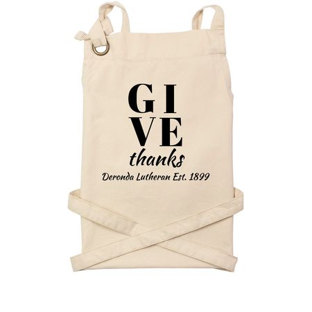 Give Thanks, a Natural Cotton Canvas Pocket Apron