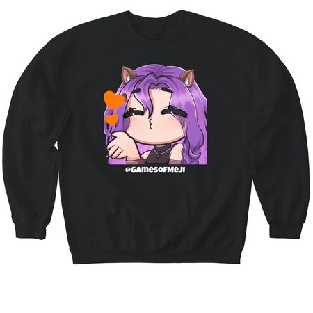 Kissy Face, a Black Softstyle Crewneck Sweatshirt