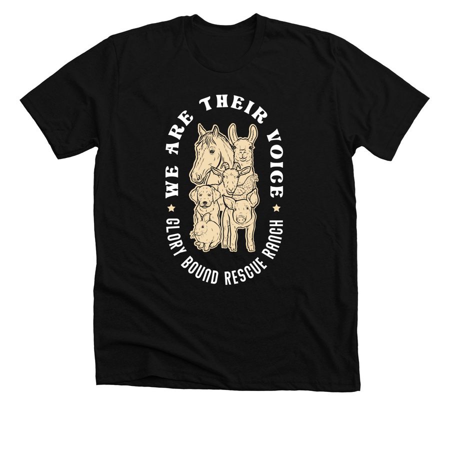 Glory Bound Rescue Ranch, a Solid Black Blend Premium Unisex Tee