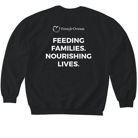 FFO Feeding Families Sweater, a Black Softstyle Crewneck Sweatshirt (back-view)