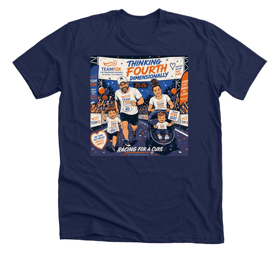 Thinking Fourth Dimensionally Team Tee Shirt, a Solid Navy Blend Premium Unisex Tee
