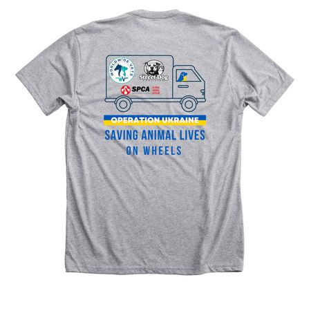 Operation Ukraine, a Athletic Heather Premium Unisex Tee (back-view)