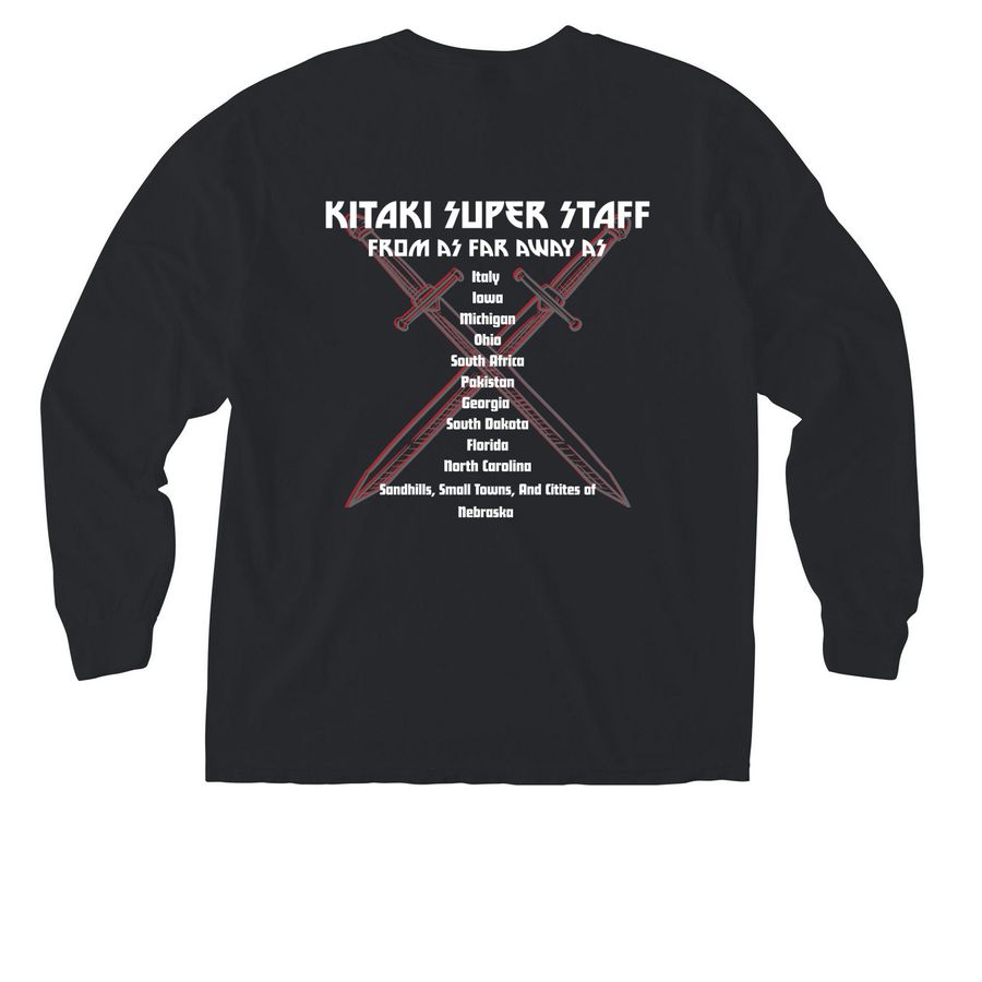 Kitaki Staff World Tour- Pocket, a Black Comfort Colors Long Sleeve Pocket Tee (back-view)