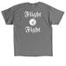 Flight and Fight Shirt, a Charcoal Classic Unisex Tee (back-view)