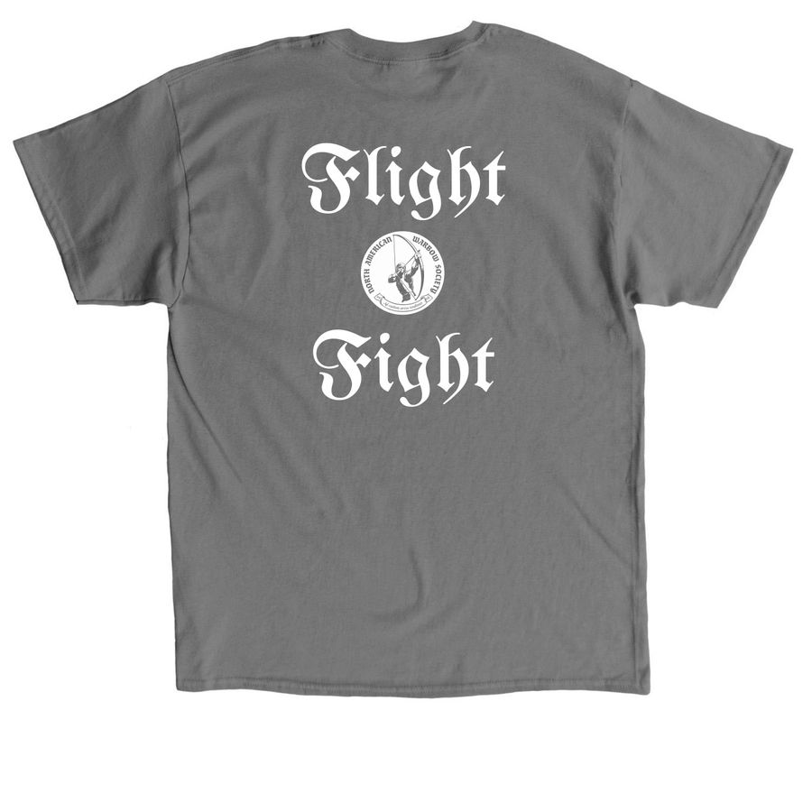 Flight and Fight Shirt, a Charcoal Classic Unisex Tee (back-view)