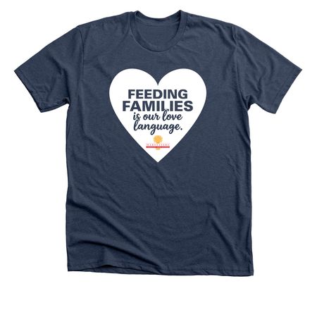 Love Language, a Heather Navy Premium Unisex Tee