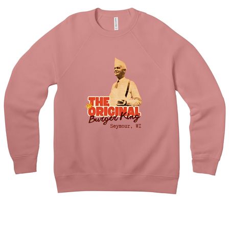 The OG Burger King, a Mauve Premium Raglan Crewneck Sweatshirt