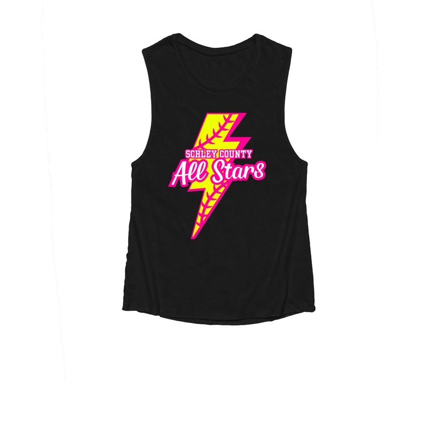 SC 10u Lightning Tank / Pink 2, a Black Women's Muscle Tank