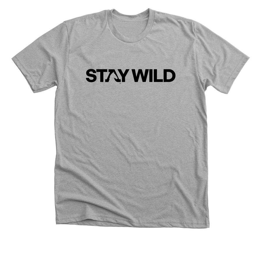 STAY WILD, a Athletic Heather Premium Unisex Tee