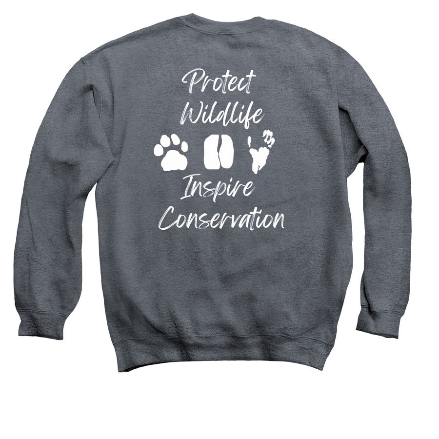 Plumpton Park Zoo: Wear the Mission, a Dark Heather Crewneck Sweatshirt