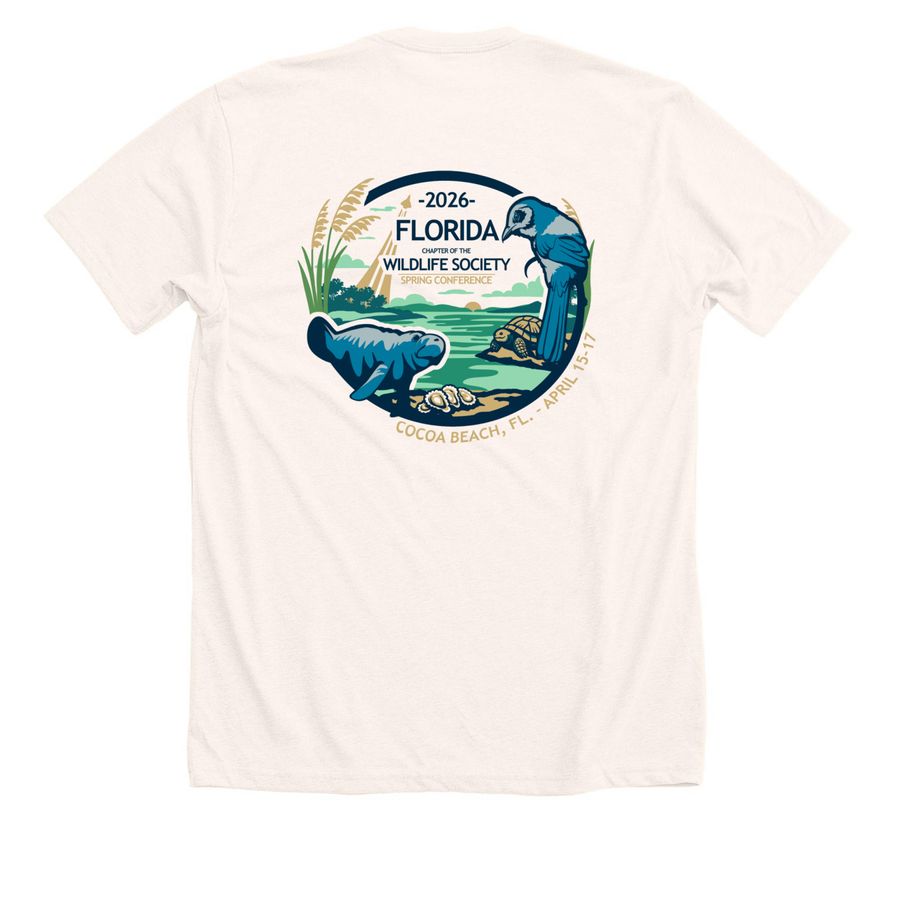 2026 FLTWS Spring Conference T-Shirts, a Heather Natural Premium Unisex Tee (back-view)