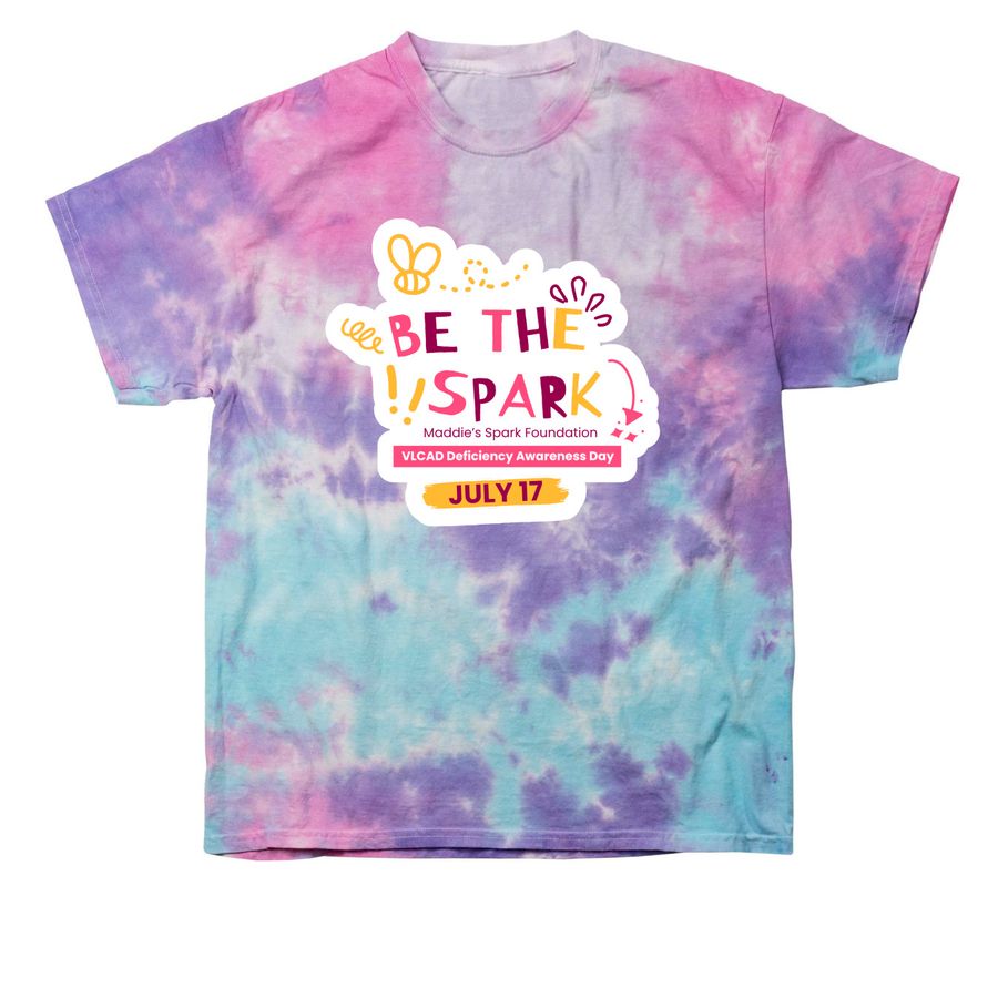 Be the Spark Tie Dye- VLCAD Awareness, a Cotton Candy Classic Tie Dye Tee