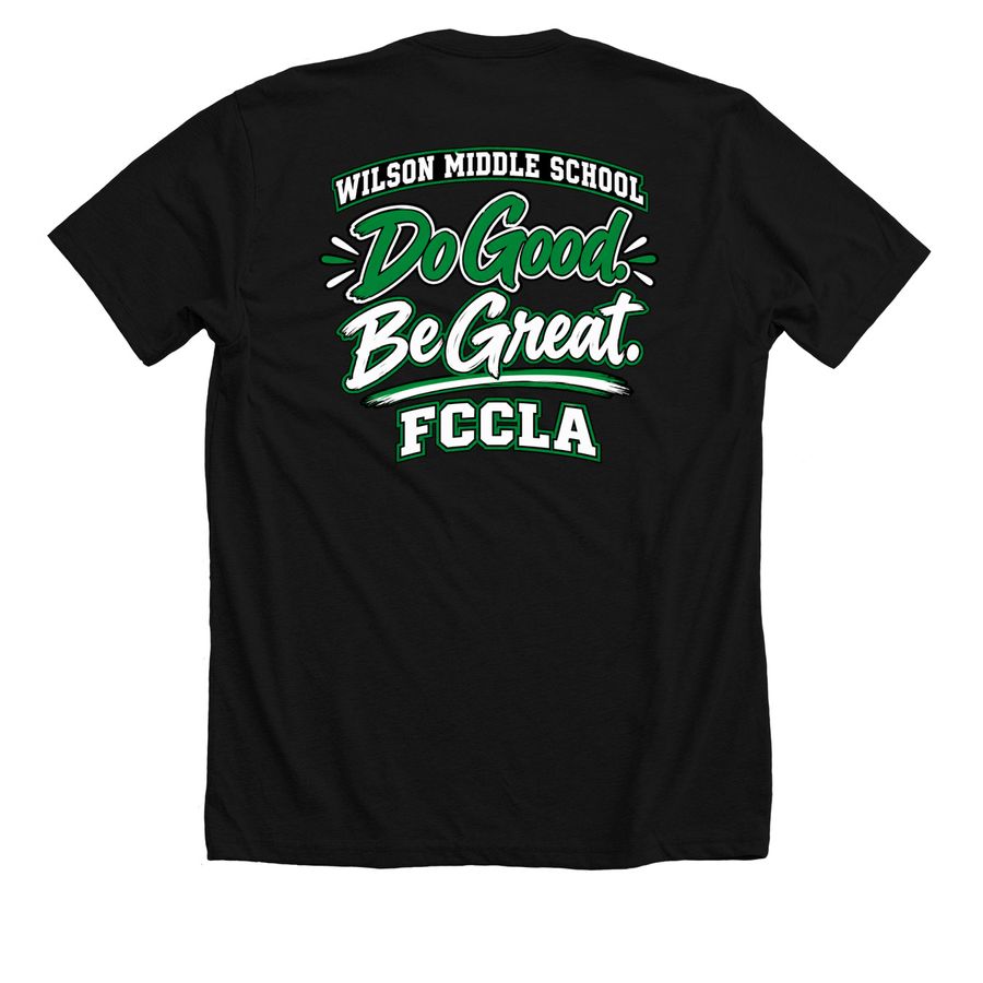 Wilson Middle School FCCLA, a Solid Black Blend Premium Unisex Tee (back-view)