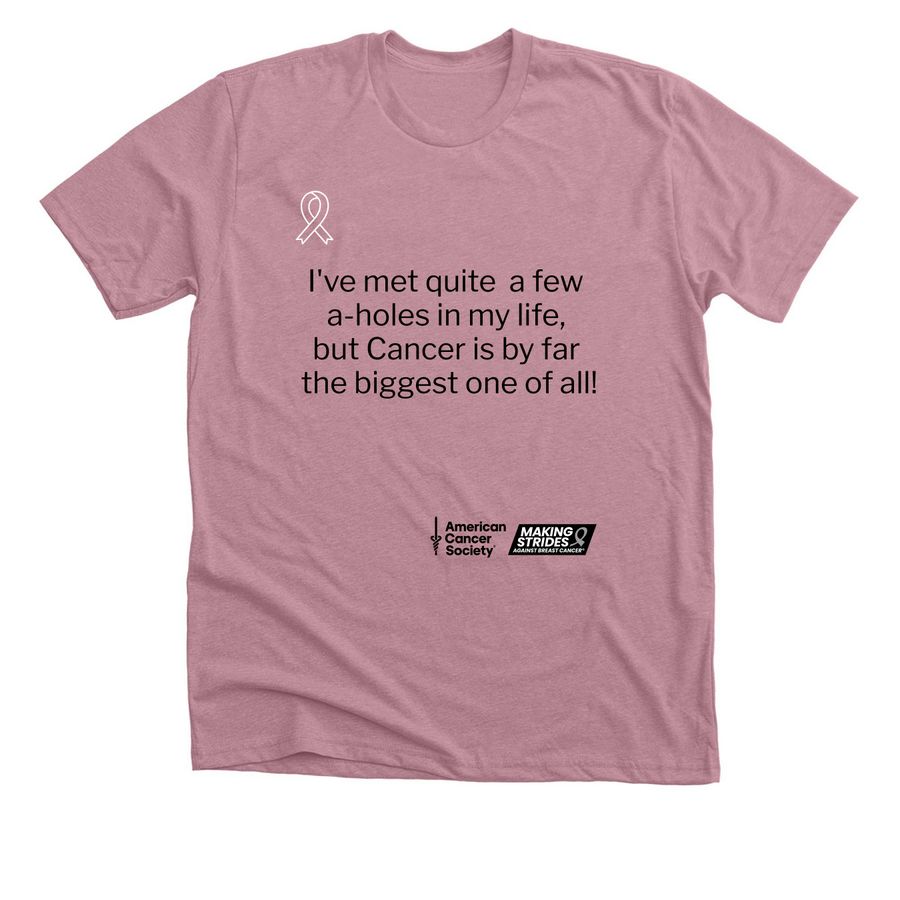 Cancer is an A-hole, a Heather Orchid Premium Unisex Tee