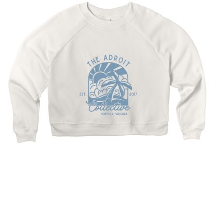 Beachy Keen, a Vintage White Women's Premium Cropped Raglan Sweatshirt