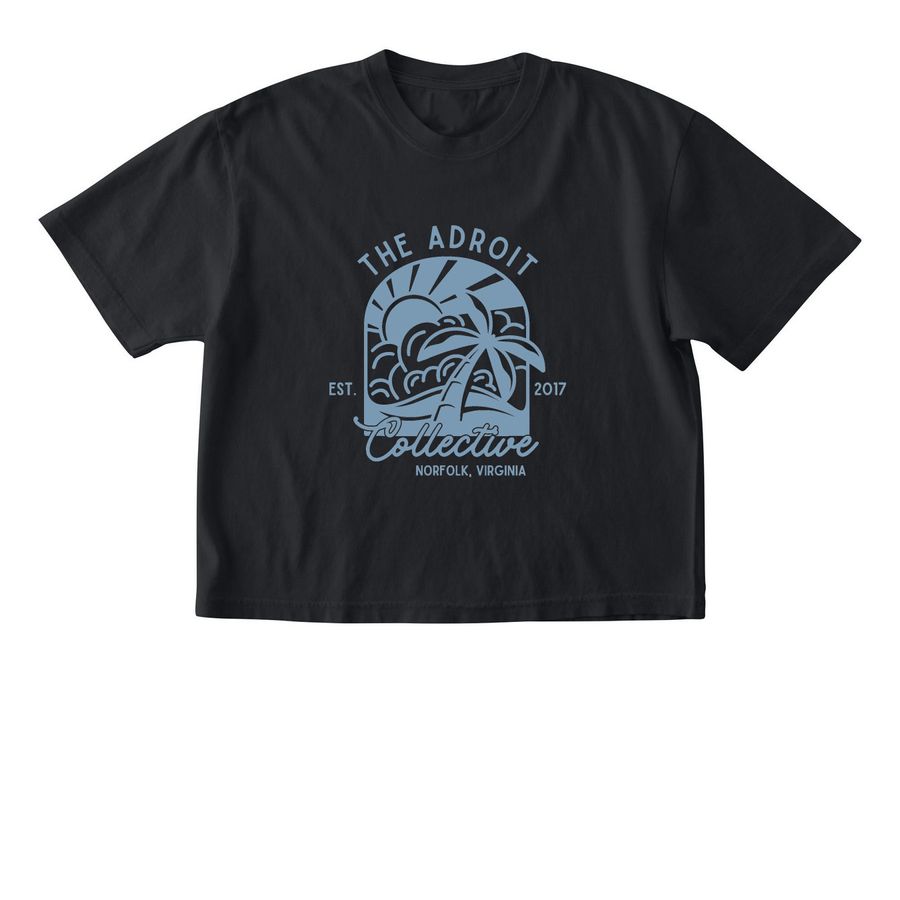Beachy Keen, a Black Comfort Colors Boxy Tee