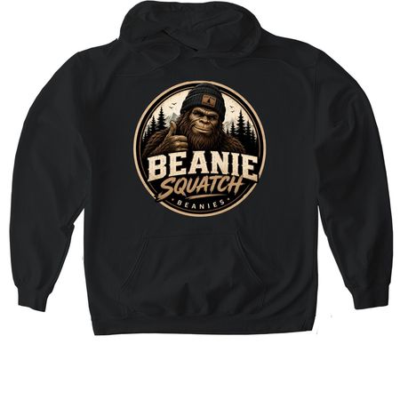 Beanie Squatch&nbsp;, a Black Gildan Softstyle Pullover Hoodie