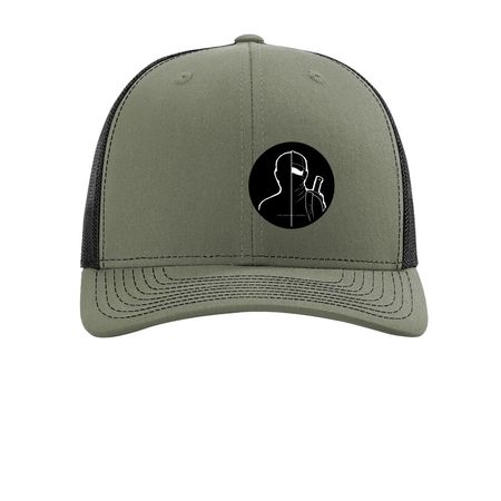 The Explorer Cap, a Loden/ Black Printed Snapback Trucker Cap