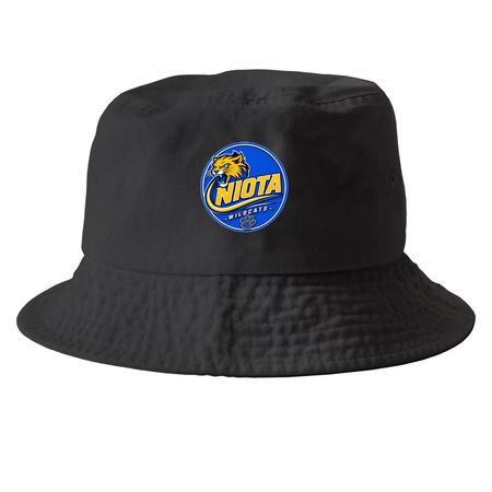 Niota Hats, a Black Printed Bucket Hat