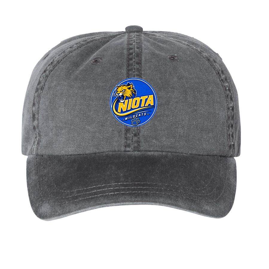 Niota Hats, a Black Printed Pigment Dye Baseball Cap