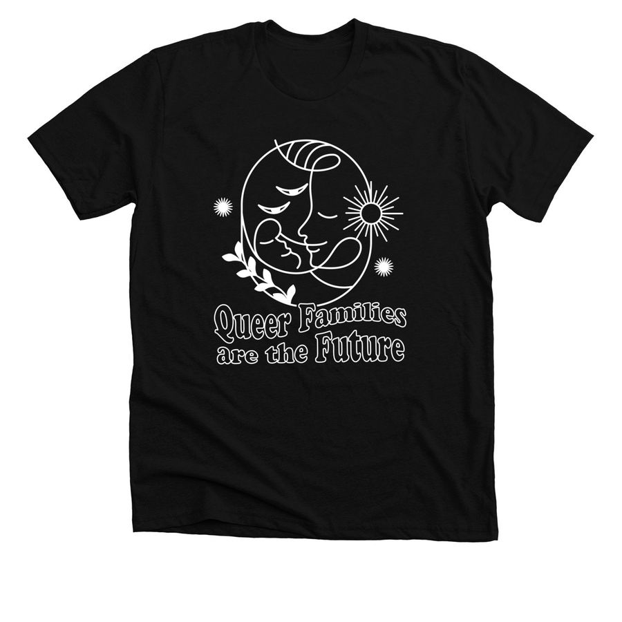 Queer Families Are The Future Illustration, a Solid Black Blend Premium Unisex Tee