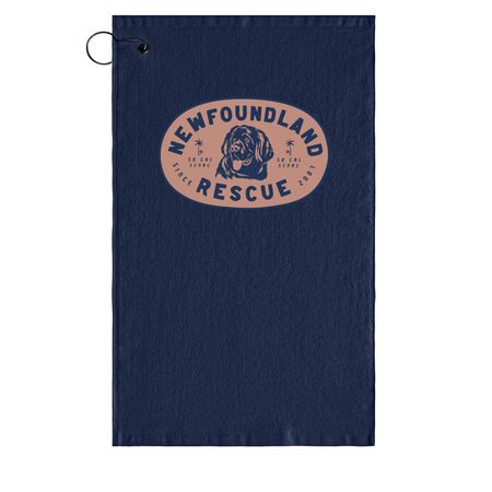 Newfie Drool Towel, a Navy Golf Towel