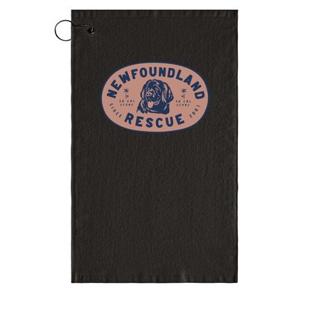 Newfie Drool Towel, a Black Golf Towel
